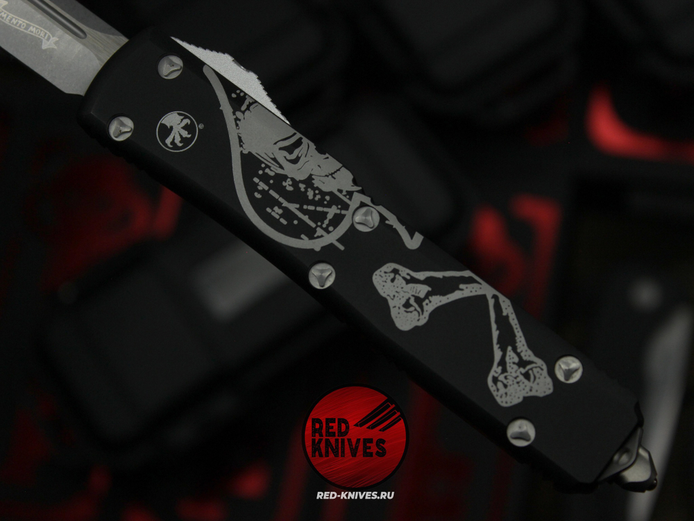 Нож Microtech Ultratech 122-13DCS Death Card Standard S/E A+++ (Левывй) - Memento Mori, клинок апокалиптик