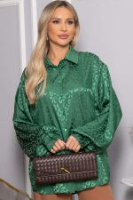Рубашка атласная Все мысли о тебе (зеленая) Б14504-7М LT Collection
