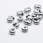 Шапочки для кримпов, цвет серебро (родий), размер 5 мм, цена за 10 шт