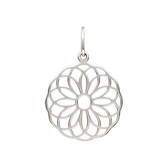Подвеска Мандала Торус - кулон из серебра 925, вид спереди