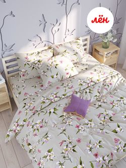 Простынь Сказка "Нарциссы" 150х215 см , лён