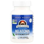 Source Naturals, Мелатонин, перечная мята, 2,5 мг, 240 пастилок