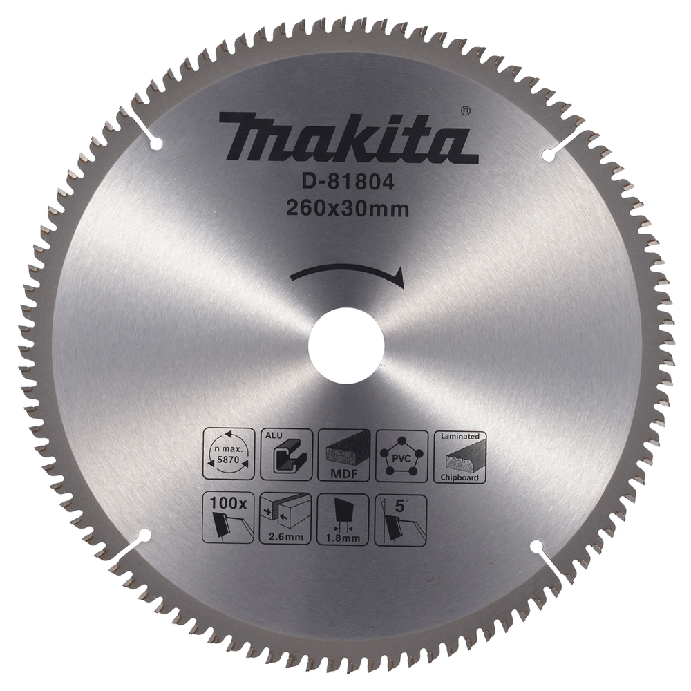 Пильный диск универсальный 260x30x2,6/1,8х100T Makita D-81804