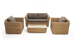 "Капучино Сингл" лаунж-зона из искусственного ротанга (гиацинт), цвет соломенный