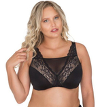 Бюстгальтер-топ plus size на косточках (Размер: 85I) (Цвет: черный)