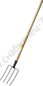GRINDA 180 х 300 х 1330 мм, четырёхрогие, кованные зубья, деревянный черенок высш. сорт, вилы навозные кованые (39723)