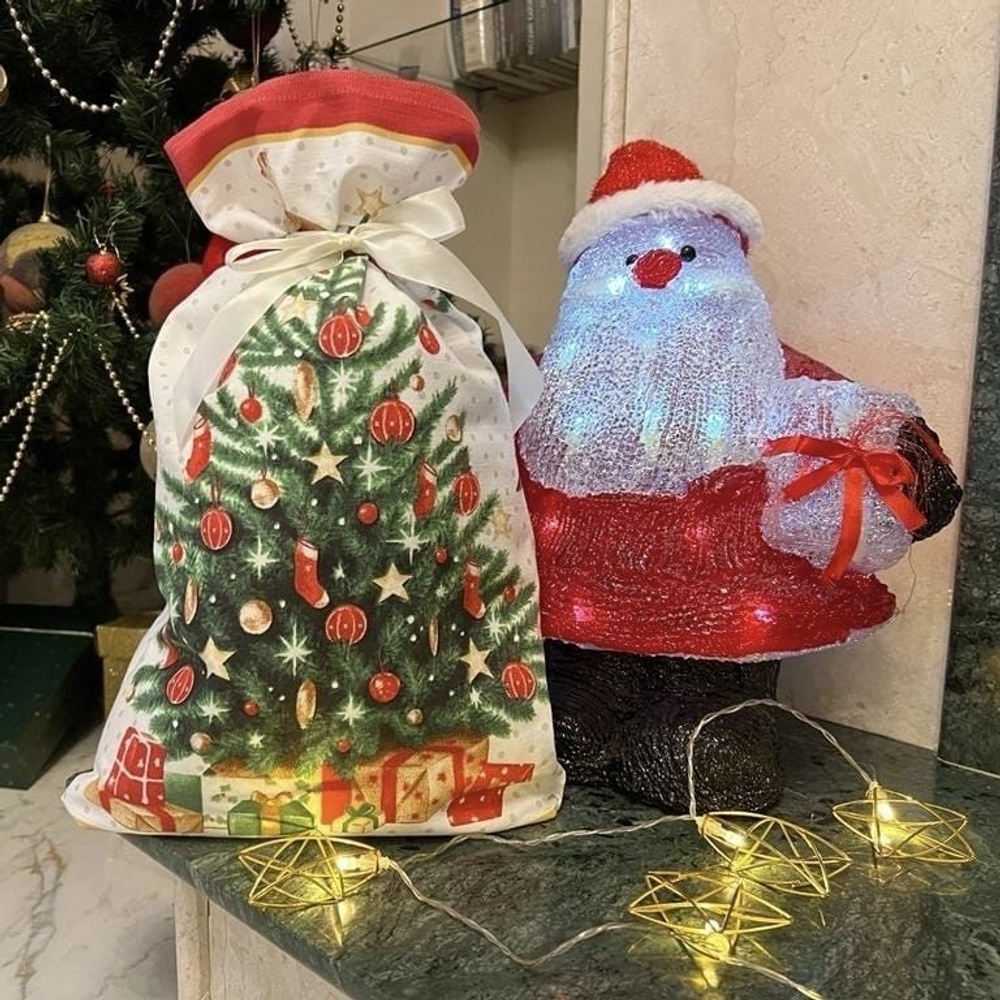 Скатерть на стол новогодняя (50*50см)-салфетка-дорожка "Еловая гирлянда" LAV ANNA LUKOSHINA