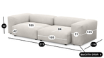 Диван Фиджи двухсекционный (большой) Vivaldi 01 273*116*62 см, Белый  Нераскладной Фиеста