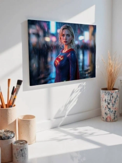 Картина на стену 40 X 50 Девушка супермен