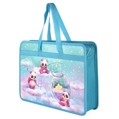 Папка для тетрадей А4 1отд. молния "Пандочки" пластик. (Феникс+)