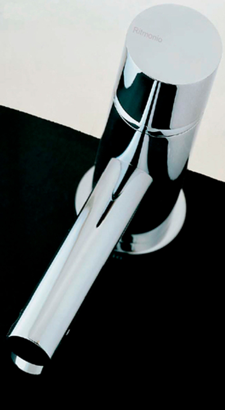 Смеситель для раковины Ritmonio Diametrotrentacinque дизайнерский, со сливным гарнитуром, хром E0BA0121LCRL