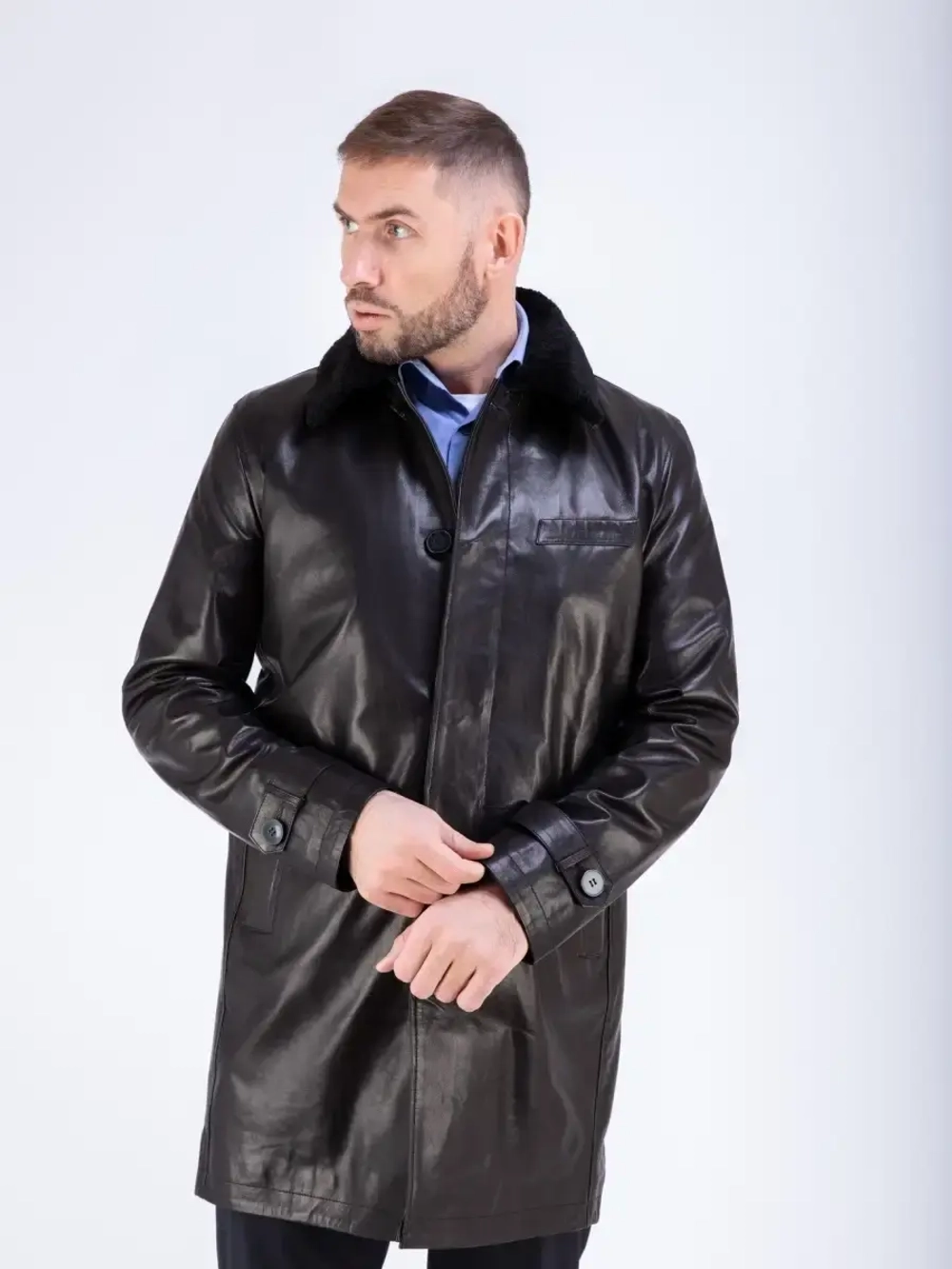 Куртка мужская кожаная, плащ мужской
