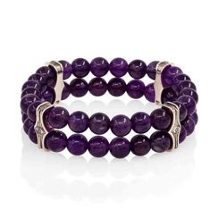 Браслет Всевидящее Око из Мельхиора Двойной с аметистом 8 мм