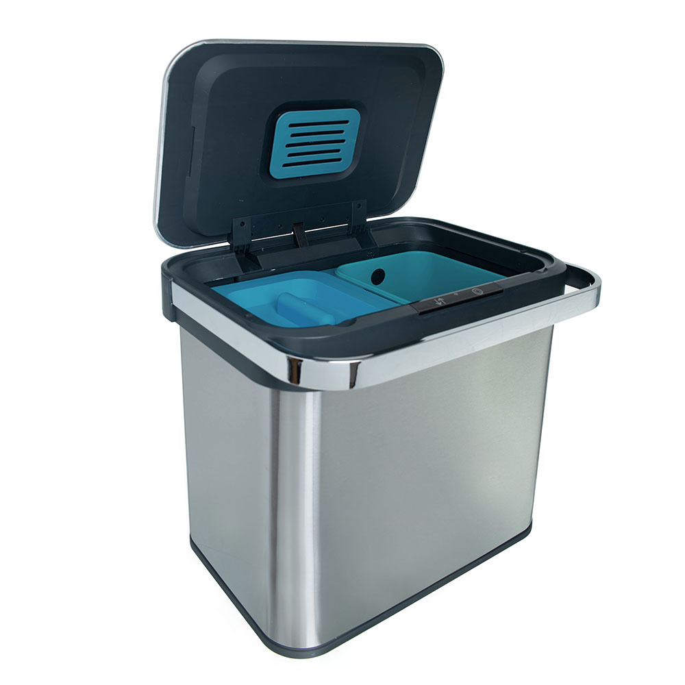 Ведро для раздельного сбора мусора, сенсорное, 2 емкости, Foodatlas  JAH-8884, 18л (9+9)