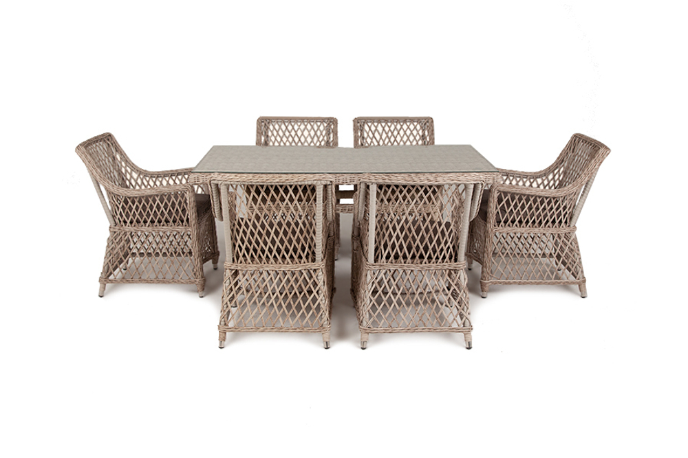 "Латте" обеденная группа плетеная, цвет бежевый