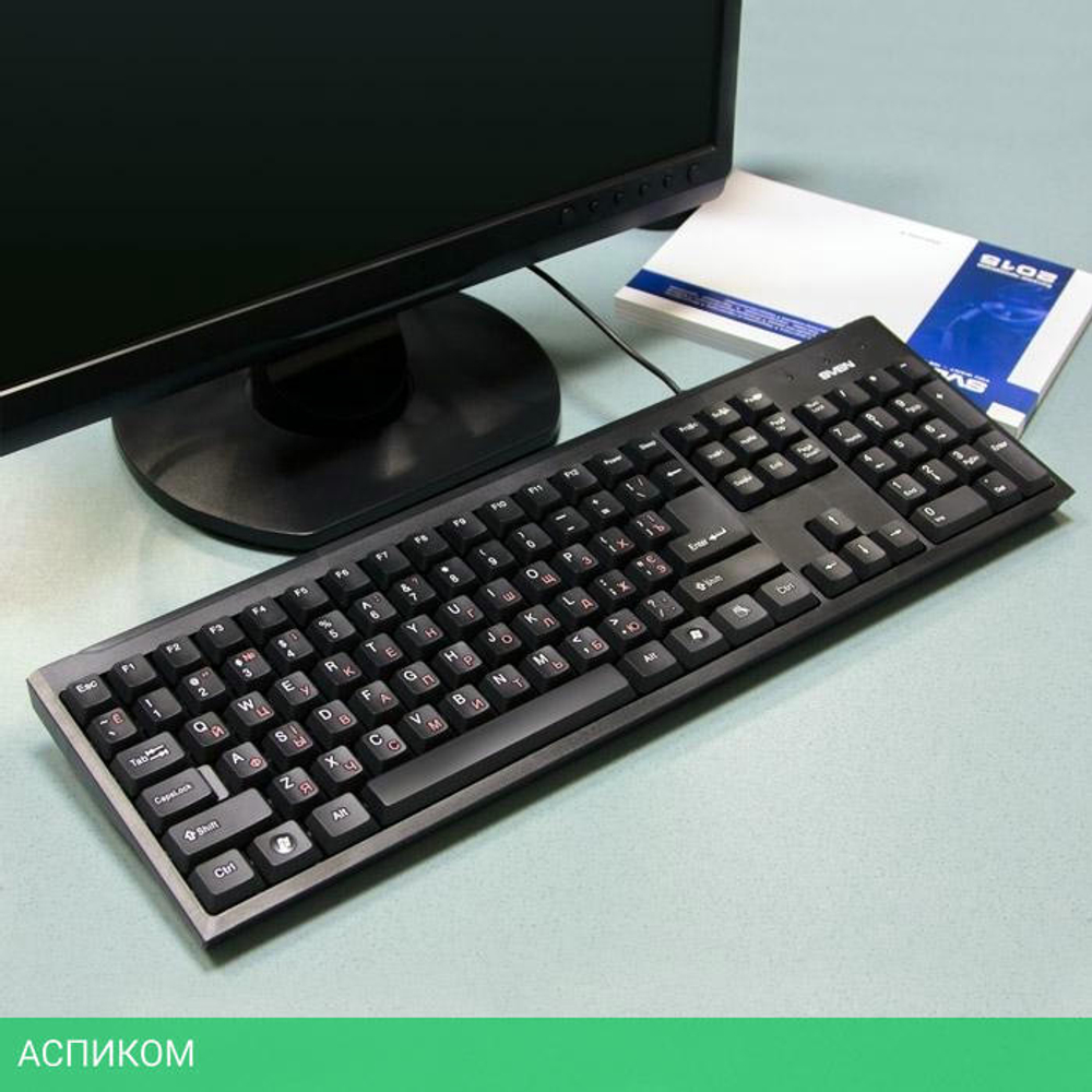 Клавиатура Sven Standard 303 USB+PS/2 черный (SV-03100303PU)