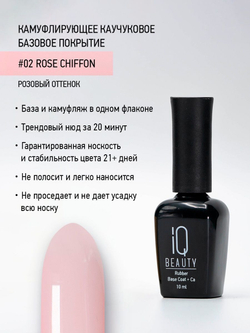 IQ BEAUTY Камуфлирующая база #02 Rose chiffon, 10 мл розовый