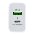 Сетевое зарядное устройство GoPower GPQC08 1USB+1Type-C 20W QC3.0 белый