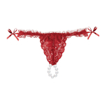 Красные трусики со стимулирующими бусинами и массажным гелем Sliding Gel Strawberry в комплекте (Размер: S-M-L) (Цвет: красный)