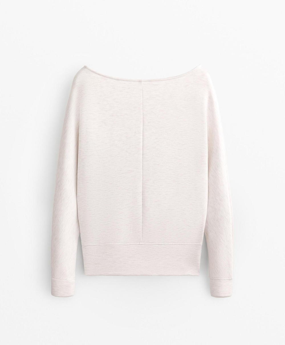 Oysho Толстовка укороченная с перекрещивающейся спинкой и модалом, меланж