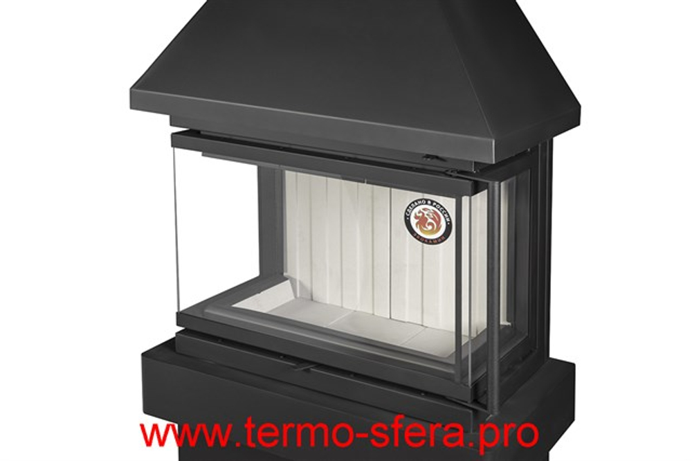 Камин ПРАГА три стекла NEW черный