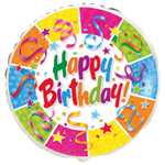 Шар Фольгированный Серпантин и звезды (Ассорти)