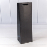 Пакет подарочный Под бутылку 12х36х9см "Фактура" (Черный)