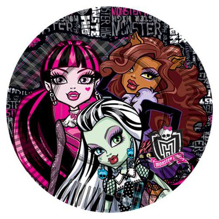 Распродажа ТАРЕЛКИ MONSTER HIGH  СТРАШНО КРАСИВЫЕ 18 СМ 10ШТ.