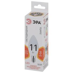 Лампа светодиодная ЭРА STD LED B35-11W-827-E14 11Вт свеча теплый белый свет Е14 | Лампы cветодиодные Свеча (B/C)
