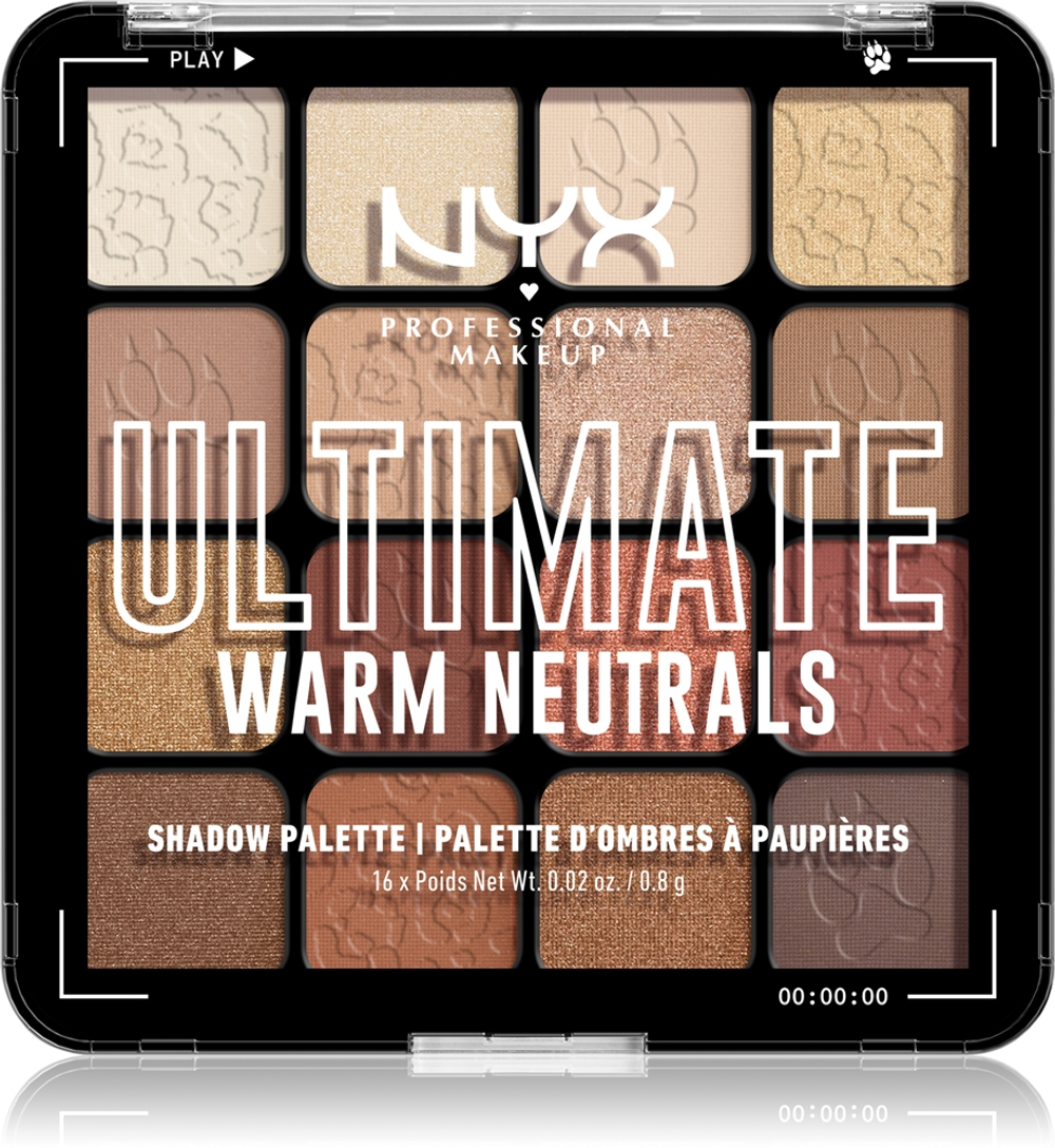 NYX Professional Makeup Ultimate Shadow Palette - Палетка теней для век: тени для век оттенок Warm Neutrals, 16 g