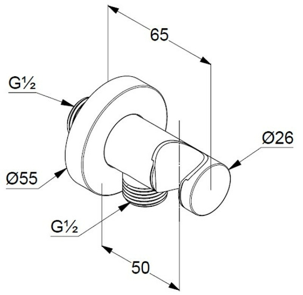 Шланговое подключение Kludi A-Qa с держателем для ручного душа, черный матовый (6054739-00)