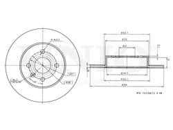 Диск тормозной задний UNIO BRD-20199