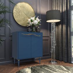 Комод Арт Колор matte Классик Голд с 2 полками Королевский синий матовый