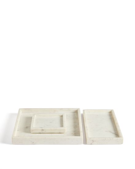 Поднос Serela из белого мрамора 35 x 35 см