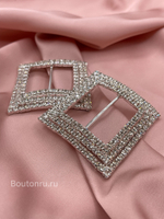 Пряжка квадратная стразы 3 см