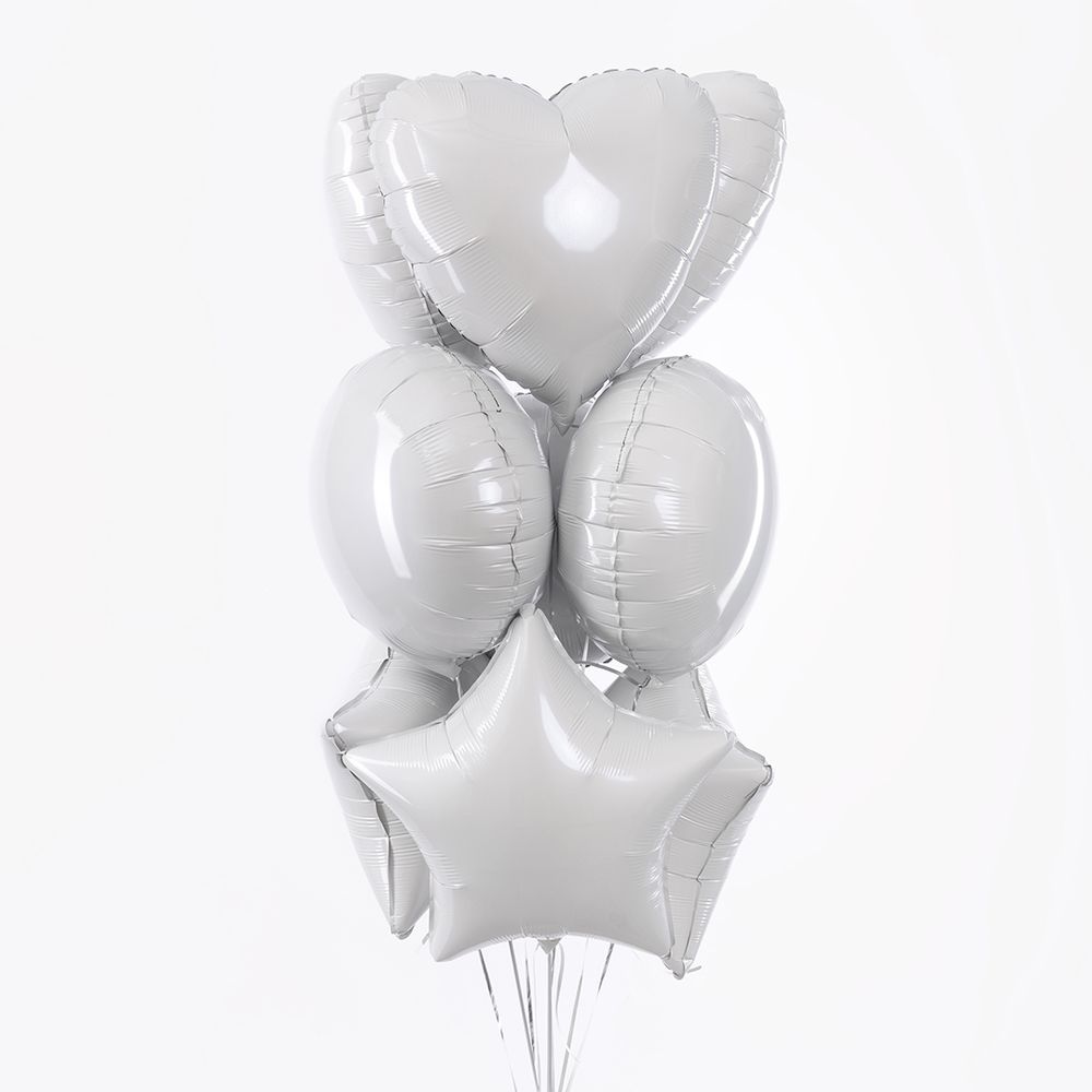 F Шар Сердце 18''/46 см, Белый (БГ-15)  Изображение5