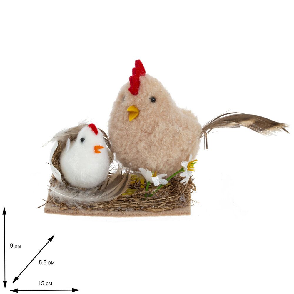 GAEM Фигурка декоративная "Цыплята", L15 W5,5 H9 см, 2в.