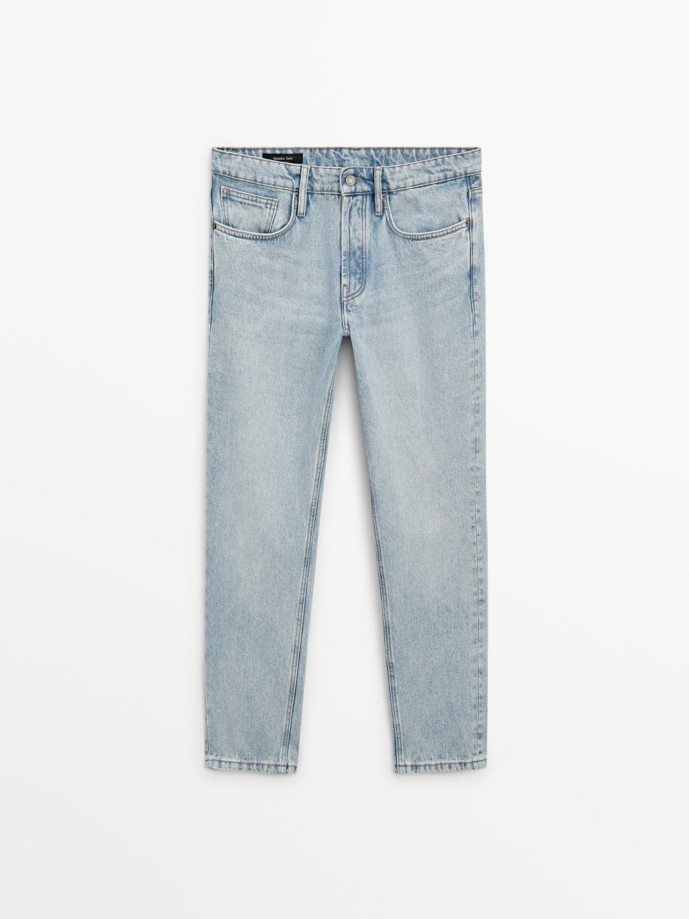 Massimo Dutti Укороченные джинсы зауженного кроя, светло-голубой