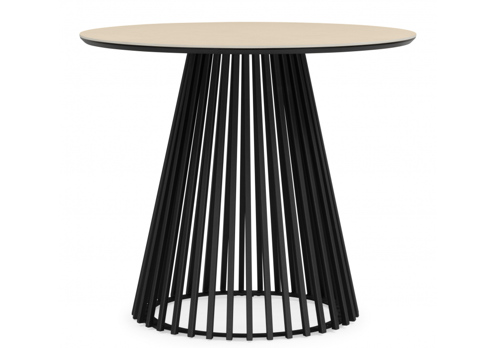 Керамический стол Woodville Нэнси 90 okara light yellow, черный