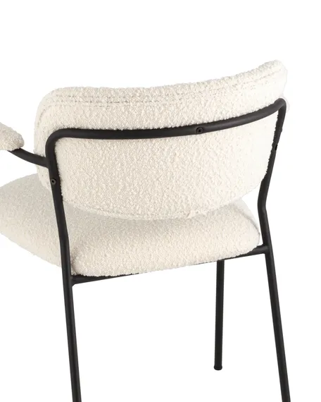 Стул Carol с подлокотниками, белое букле