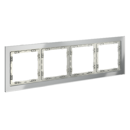 Рамка стеклянная на 4 поста, (сталь, стекло) Voltum S70 VLS110405