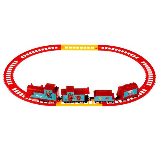 Железная дорога мультяшная Три Кота дл.пути 126,кор.25*20,5*4см ТЕХНОДРАЙВ