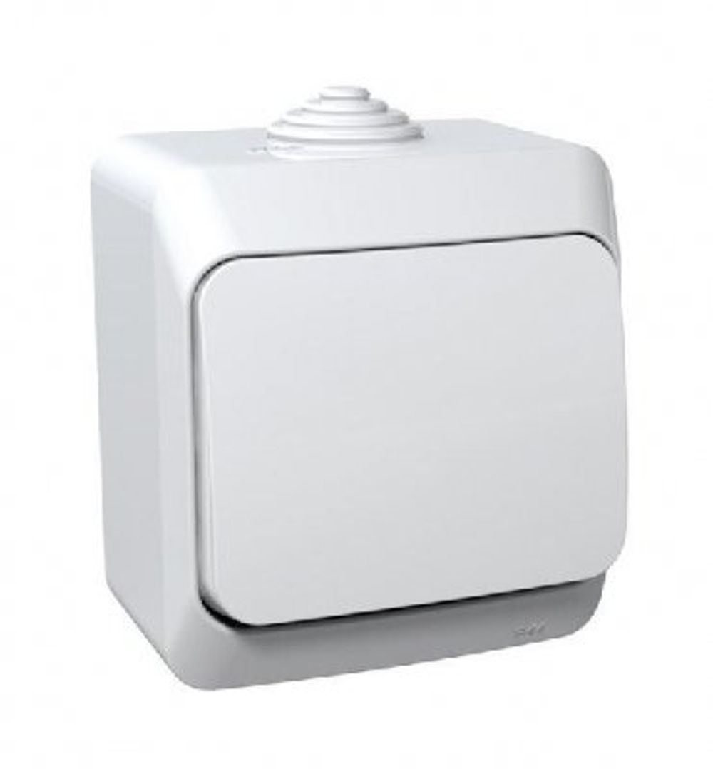 Schneider Electric ЭТЮД Белый Выключатель 1-клавишный IP44 открытая установка BA10-041B