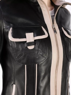 Кожаная куртка демисезонная с капюшоном