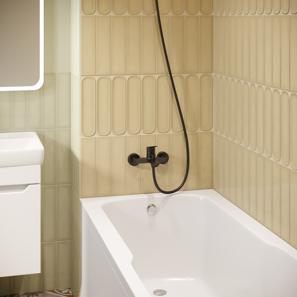 Смеситель для ванны с душем STWORKI Кронборг S28100BK матовый чёрный