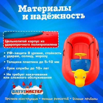 Электрическая лодка-катамаран «Бегемотик» XL взрослая, 1+1