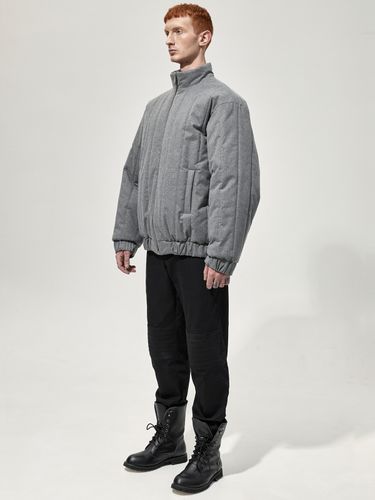 Бомбер стеганый "Брутализм". Серый