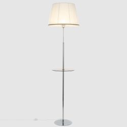 Citilux Линц CL402970T Торшер хром со столиком и белым абажуром