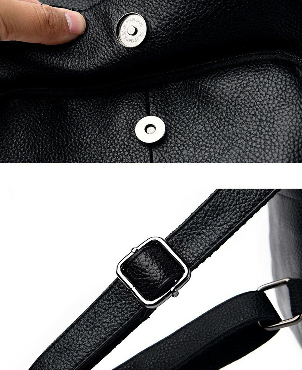 Рюкзак женский кожаный, черный