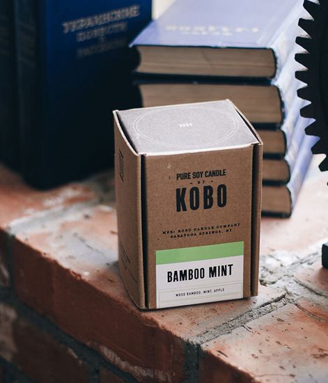 Bamboo Mint, свеча Woodblock, Kobo Candles